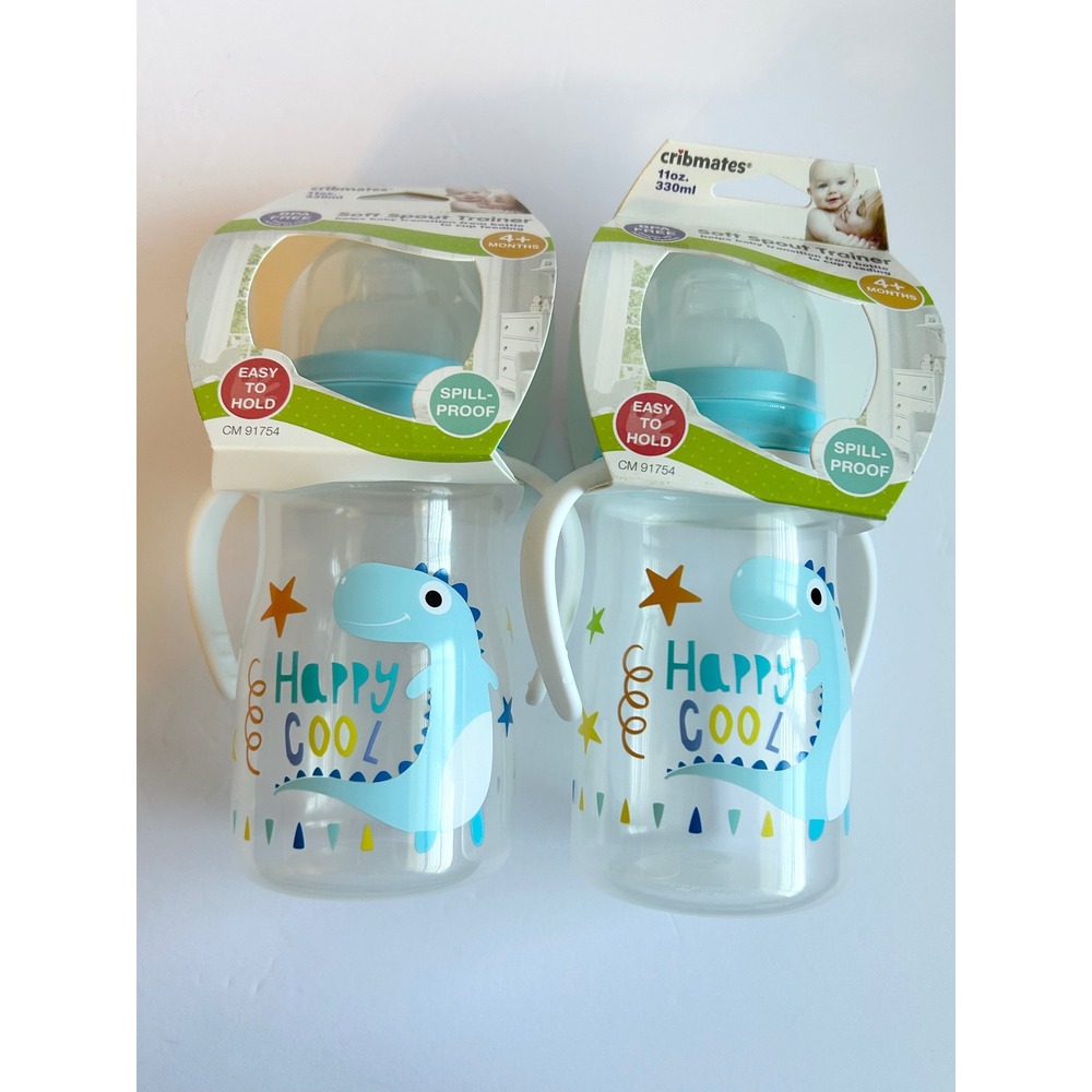 Cribmates 2pk Soft Spout Trainer Sippy Cup 11oz Dinosaur BPA Free CM